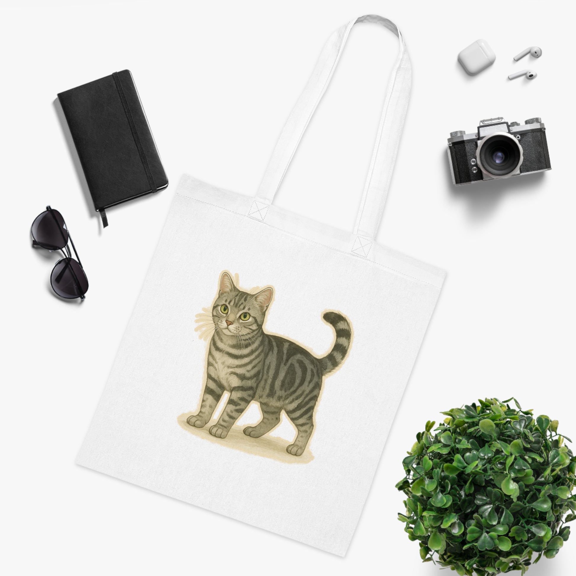 American Shorthair Cat Cotton Tote Bag