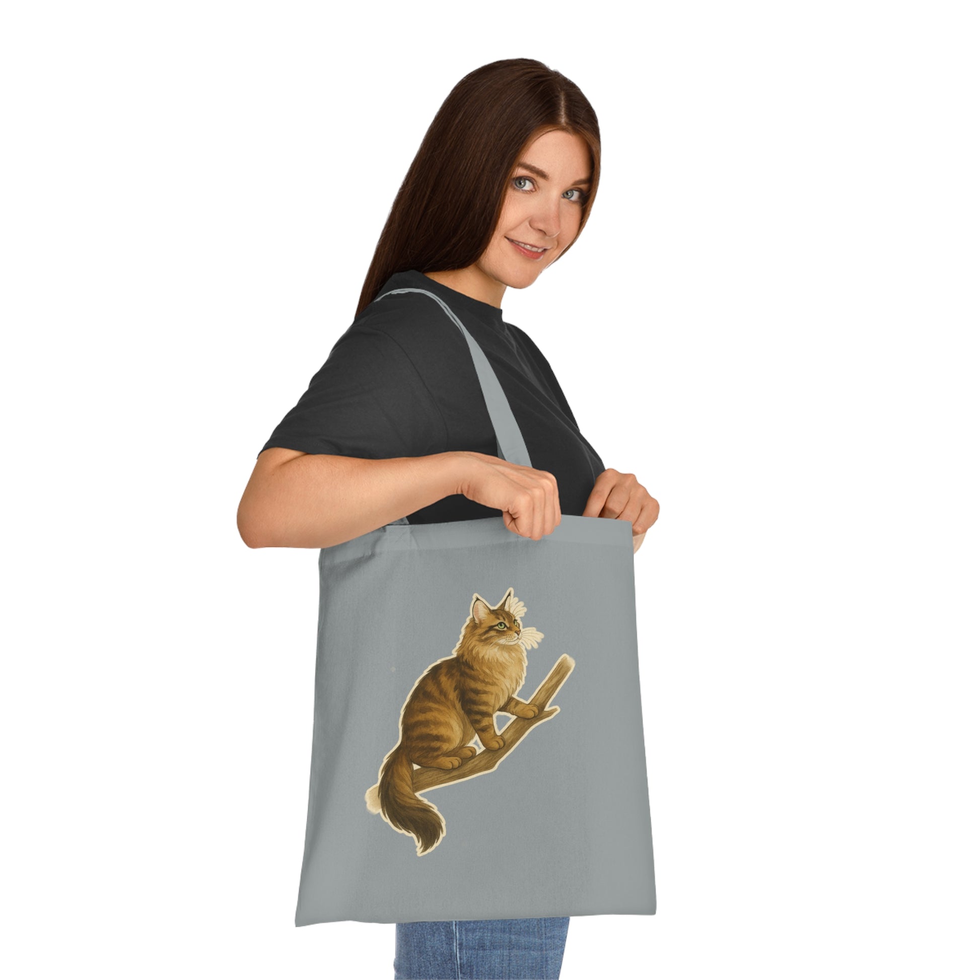 Norwegian Forest Cat Cotton Tote Bag