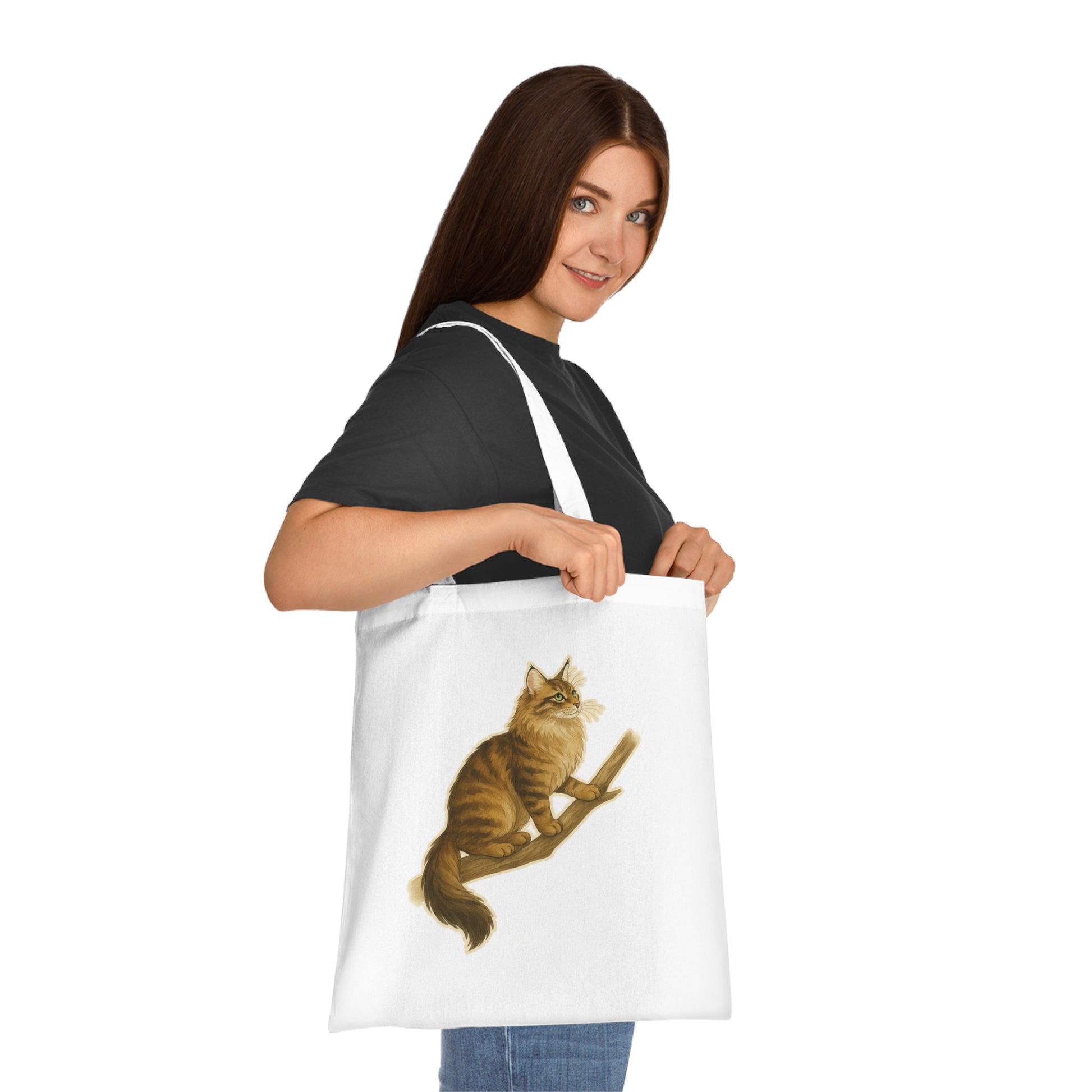 Norwegian Forest Cat Cotton Tote Bag