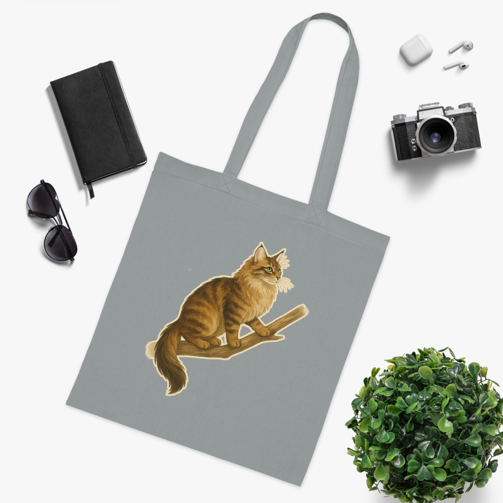 Norwegian Forest Cat Cotton Tote Bag