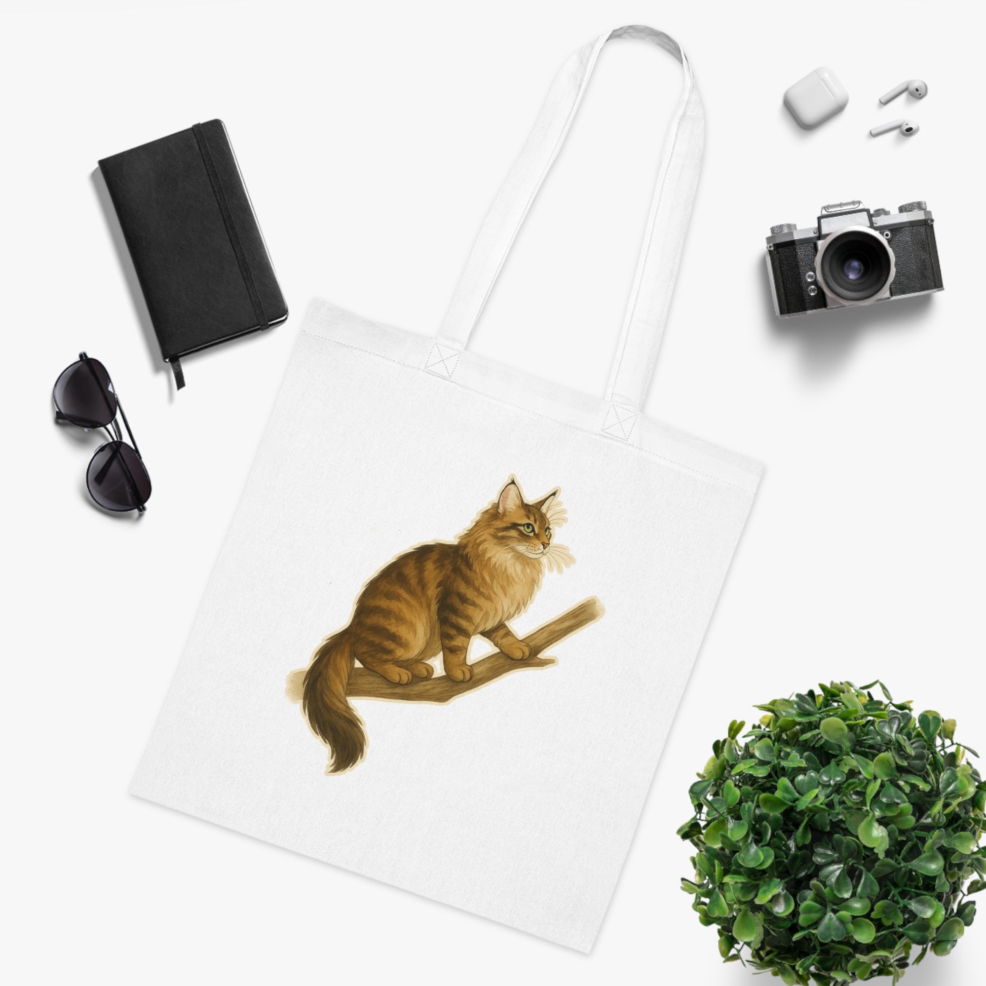 Norwegian Forest Cat Cotton Tote Bag