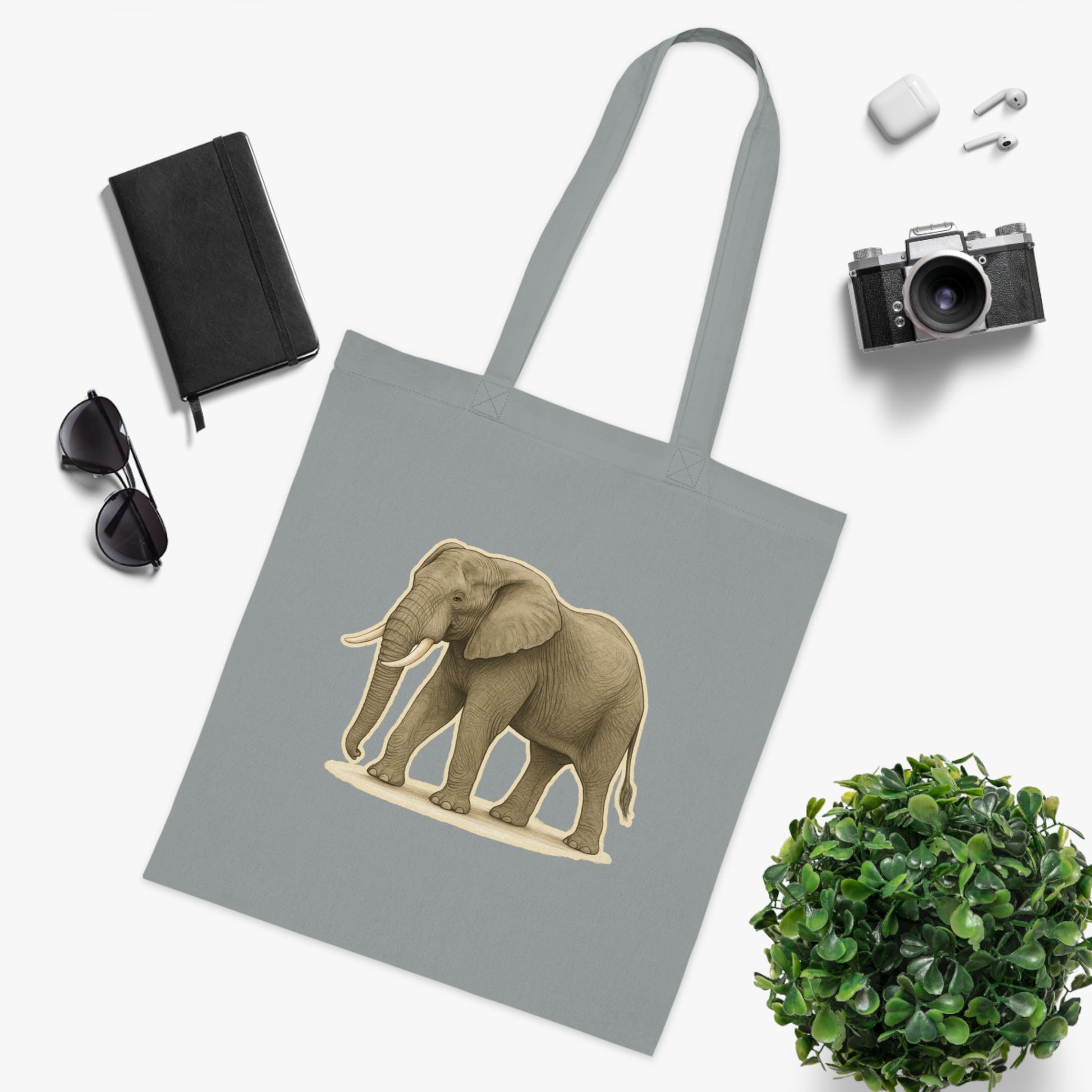 Elephant Cotton Tote Bag