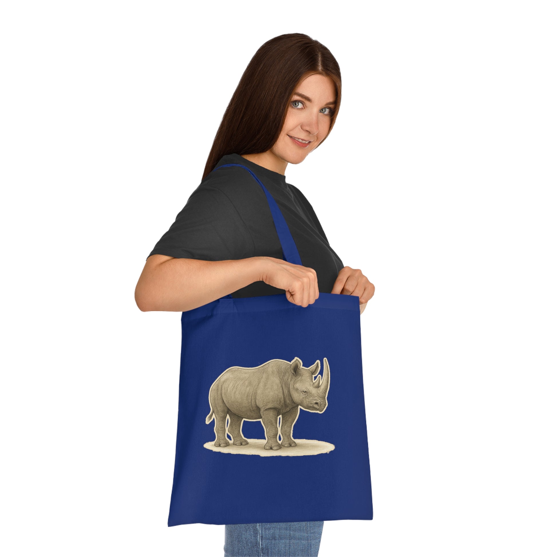 Black Rhino Cotton Tote Bag
