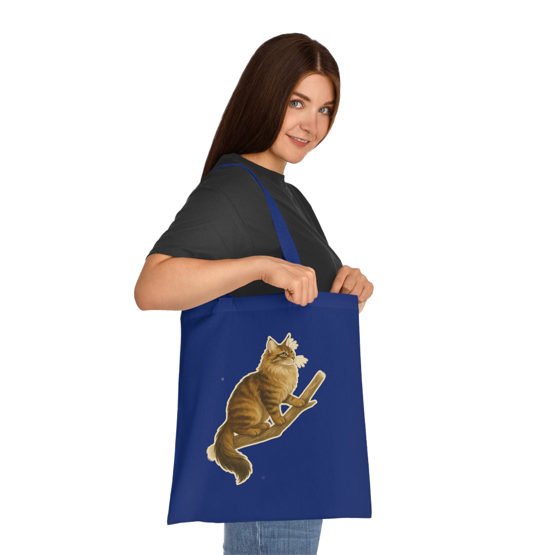 Norwegian Forest Cat Cotton Tote Bag