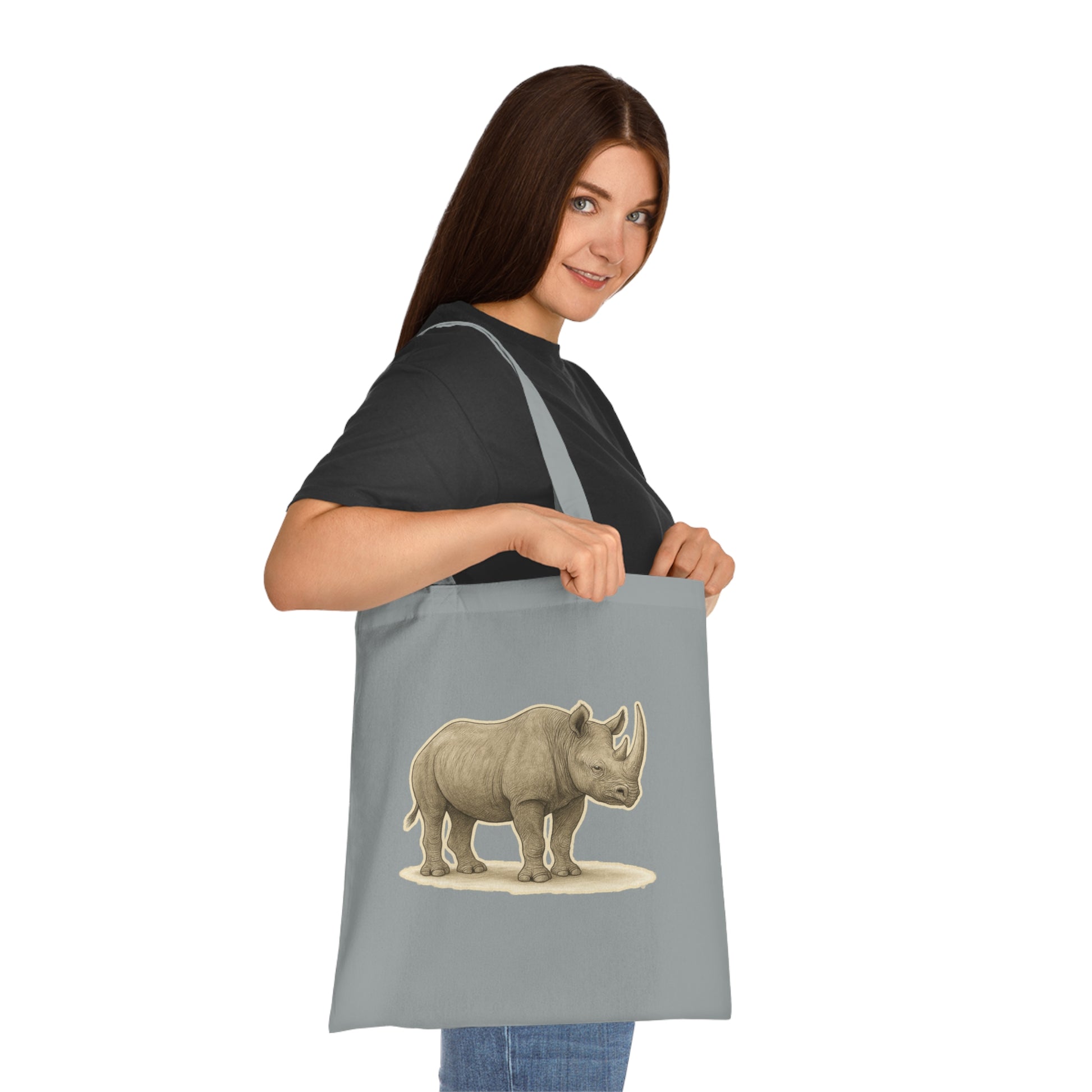 Black Rhino Cotton Tote Bag