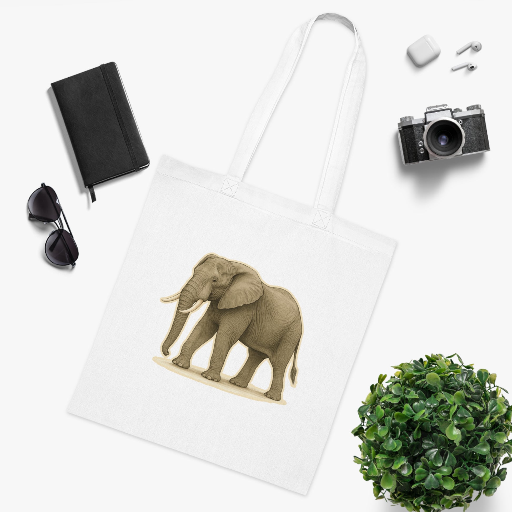 Elephant Cotton Tote Bag