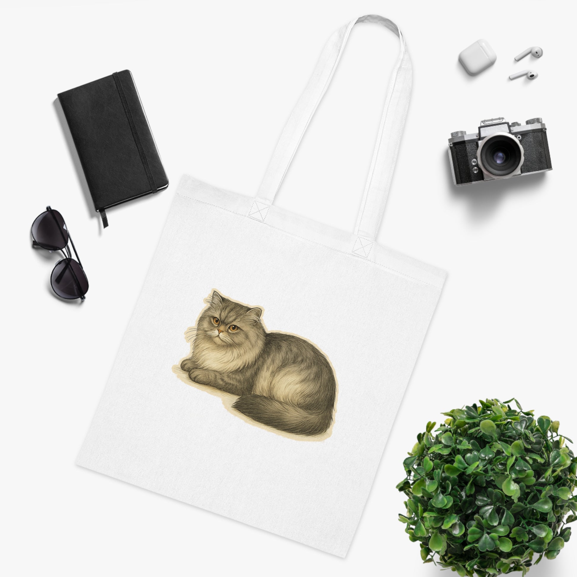 Persian Cat Cotton Tote Bag